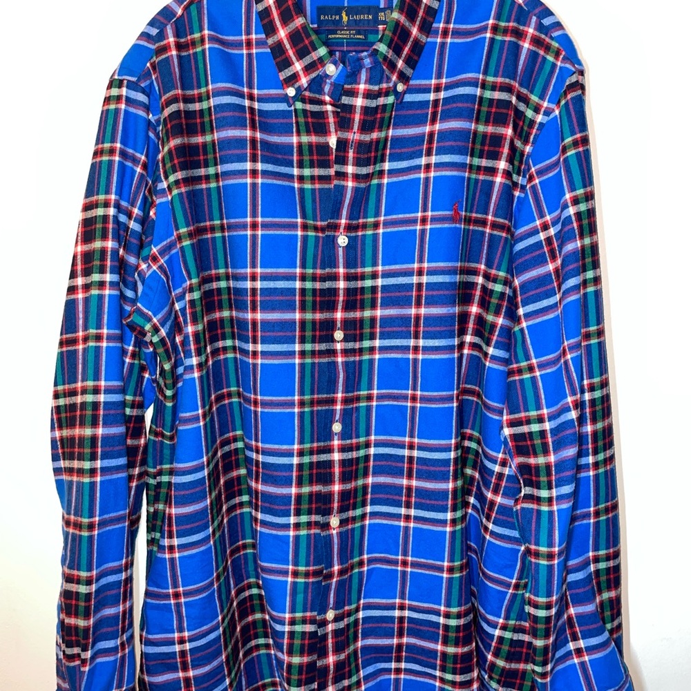Polo Ralph Lauren Men's Classic Fit Multi Plaid Flannel Long Sleeve Shirt Sz XXL